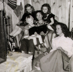 Mother with her granddaughters - Glena's Mom Anna Lee is over her left shoulder and Sabrina's mom is in her lap.